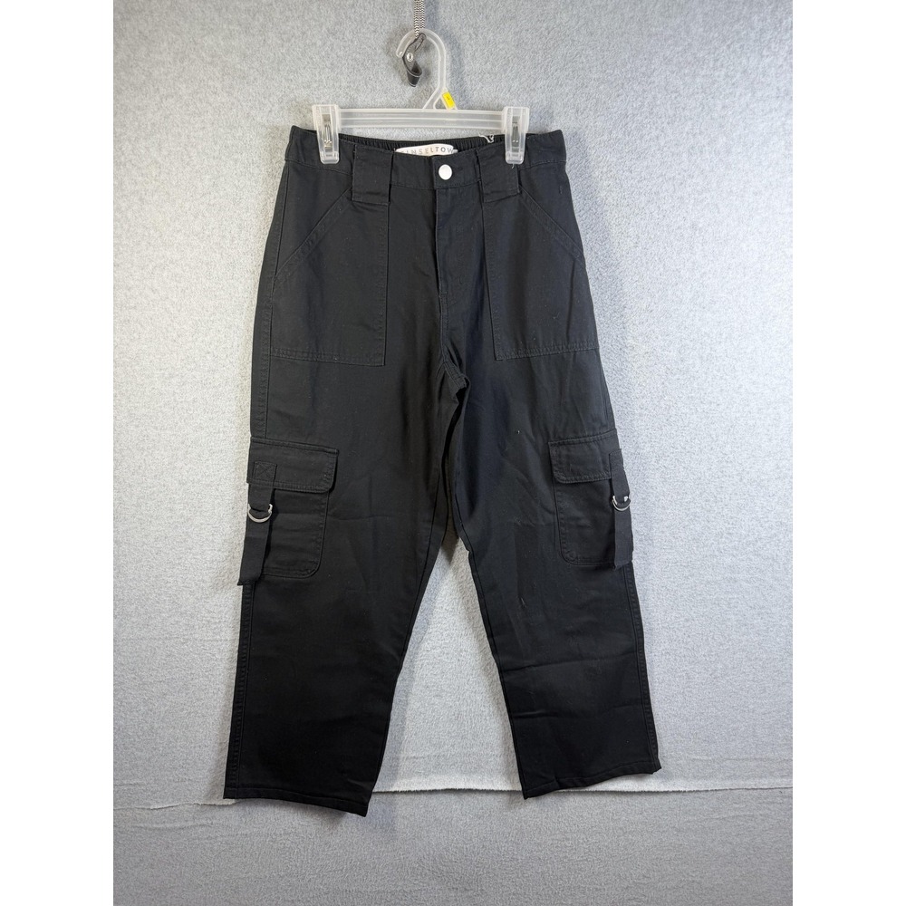 Tinseltown Cargo Pants Kids Small 3-5 Black Elastic Waist Cotton Casual School